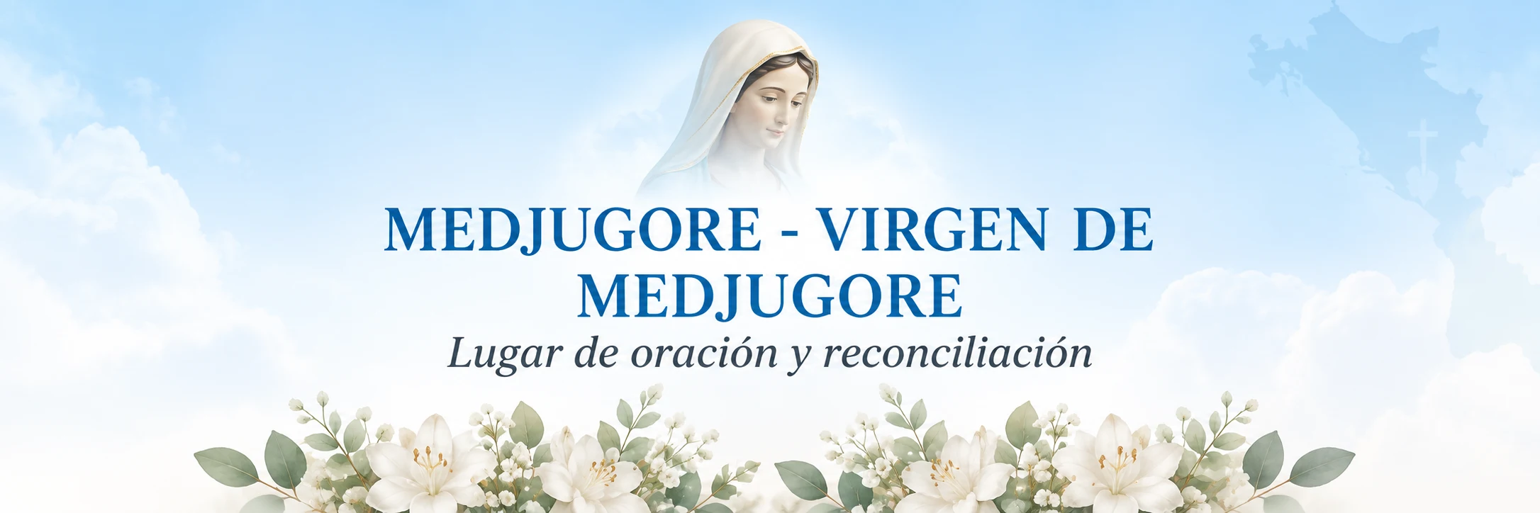 Virgen de Medjugorje entre flores